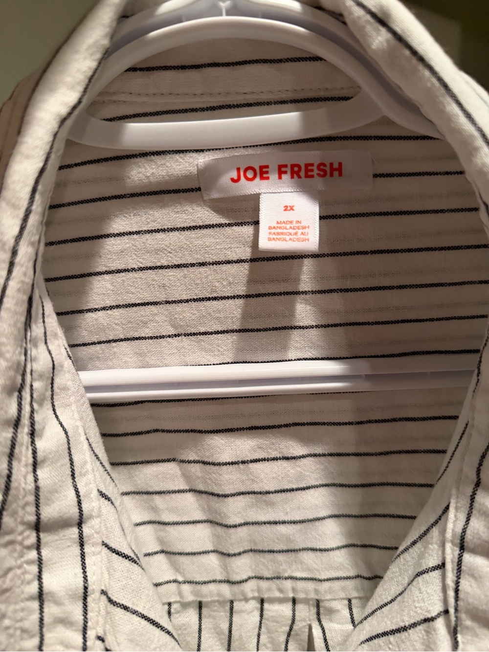 Joe Fresh White Shirt with Black Pinstripes - Picture 2 of 2